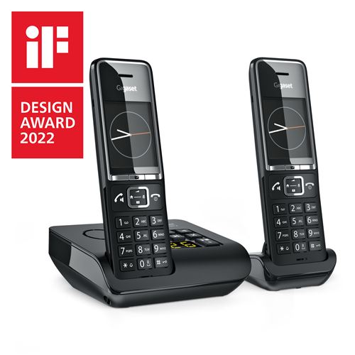 Téléphone analogique/DECT Gigaset COMFORT 550A duo avec identification de l appelant Noir