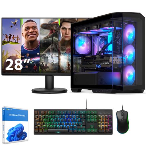 Sedatech Pack PC Gamer Advanced Watercooling Full Vision • Intel i7-13700KF • RTX4070 Super • 32 Go RAM • 2To SSD M.2 • Windows 11 • Moniteur 28