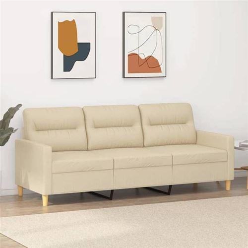 Non Communiqué Beige Vidaxl Canapé À 3 Places Crème 180 Cm Tissu
