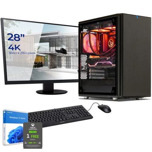 Sedatech Pack PC Professionnel Watercooling • AMD Ryzen 9 5900X • Quadro RTX 4000 • 64 Go RAM • 500Go SSD M.2 • 3To HDD • Windows • Moniteur 28