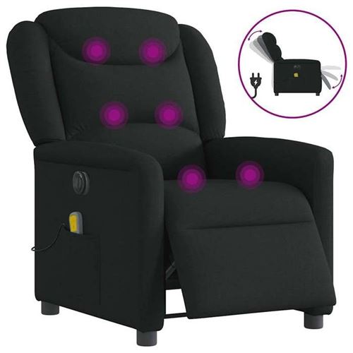 VIDAXL - Fauteuil de relaxation - Massage électrique réglable - Noir - Image 2