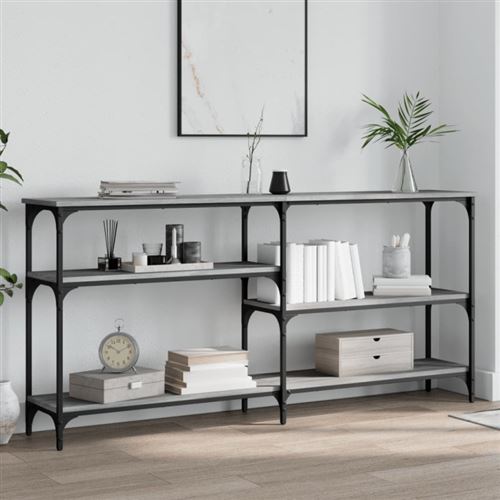 vidaXL Table console sonoma gris 160x29x75 cm bois d'ingénierie
