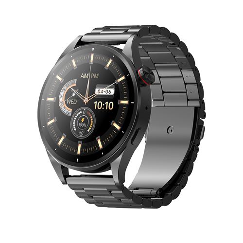 Non Communiqué Noir Montre Connectée Fw66 Modèle Iron R Amoled Avec Bracelet Métal Maxcom