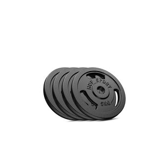 Hop-Sport Disques de poids en fonte 20kg Ensemble de disques avec alésage 30/31 mm 4x5 kg - 1
