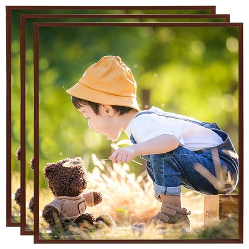 vidaXL Collage de cadres photo 3 pcs de mur table Bronze 20x20 cm MDF