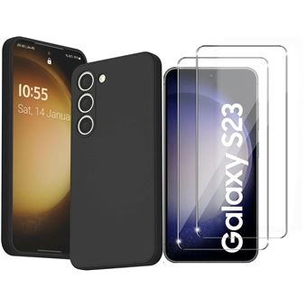 Coque Noir pour Samsung Galaxy S23 (6,1") et 2 Verres Trempé Film Protection Ecran Little Boutik® - 1