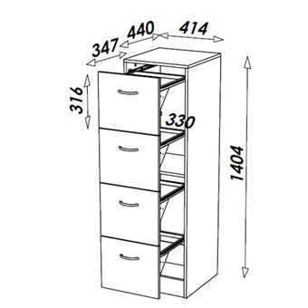 Classeur 2 tiroirs pour 50 dossiers suspendus 41,4 x 76,4 x 44 cm