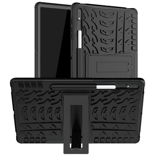 Coque rigide anti choc pour Samsung Galaxy Tab S7 FE / S7 Plus / S8 Plus T730 / T736 / X800 / X806 (12,4 pouces) - NOIR - htdmobiles
