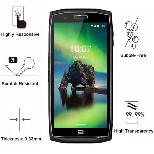 Protection écran Verre Trempé Brotect AirGlass Pour Kospet Tank T4 - 3 Pièces - 9H Anti-rayures