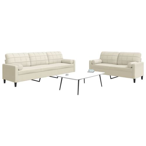 Non Communiqué Beige Ensemble De Canapés 2 Pcs Avec Coussins Et Traversins Velours