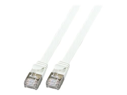 EFB-Elektronik - Cordon de raccordement - RJ-45 (M) pour RJ-45 (M) - 25 cm - U / FTP (Paire torsadée blindée) - CAT 6a - moulé, plat - gris