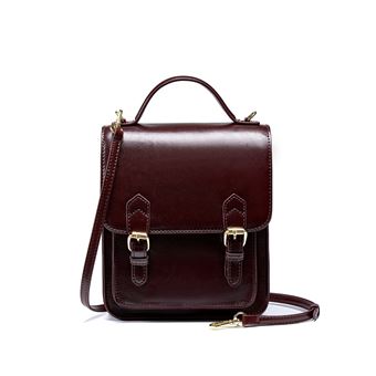 Sac à Dos En Cuir Véritable Fait Main à Jérusalem - Taille Medium - Noir - Avec Pochette Supplémentaire