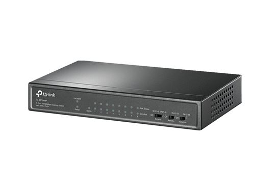 TP-Link TL-SF1009P - Commutateur - non géré - 8 x 10/100 (PoE+) + 1 x 10/100 - de bureau - PoE+ (65 W)