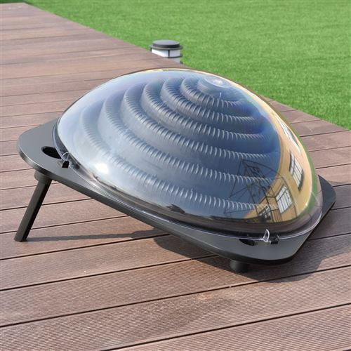 Chauffage solaire pour piscine giantex noir 98 x 37cm avec 2 supports pliants pour augmenter la température de l'eau