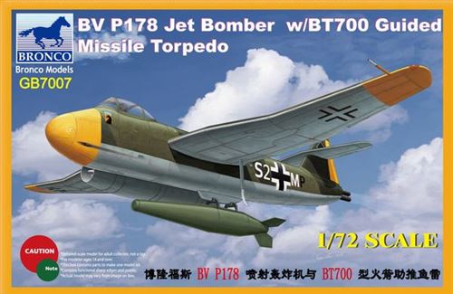 Blohm & Voss Bv P178 Jet Bomber W/bt700 Guided Missile Torpedo- 1:72e - Bronco Models