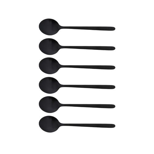 Non Communiqué Inox Cuillère À Café Anuradha Noire (Lot De 6) - Jean Dubost - Noir - Acier Ydable (Inox)