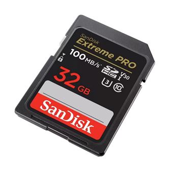 SanDisk Extreme Pro - Carte mémoire flash - 32 Go - Video Class V30 / UHS-I U3 / Class10 - SDHC UHS-I