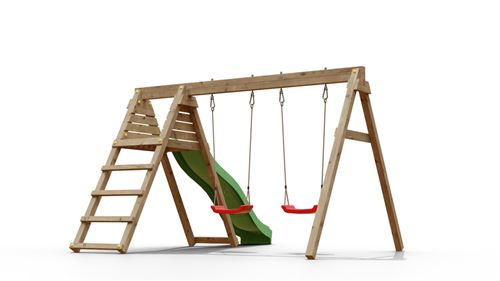 Chalet & Jardin Portique & Toboggan De Jardin En Bois 390 X 256 X 252 Cm - Azalée - Image 3