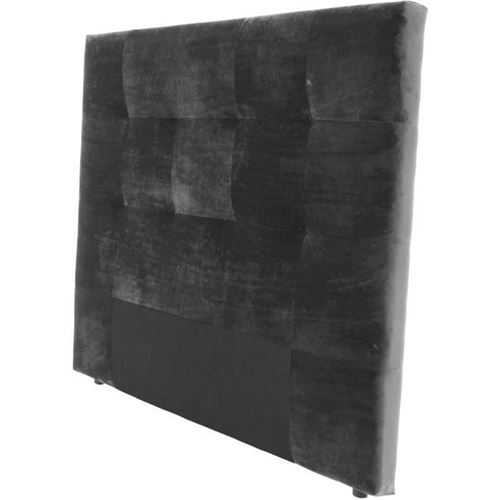 Tete de lit 165 x 120 cm - Velours Gris Vison - Pour couchage 140 et 160 - HERA