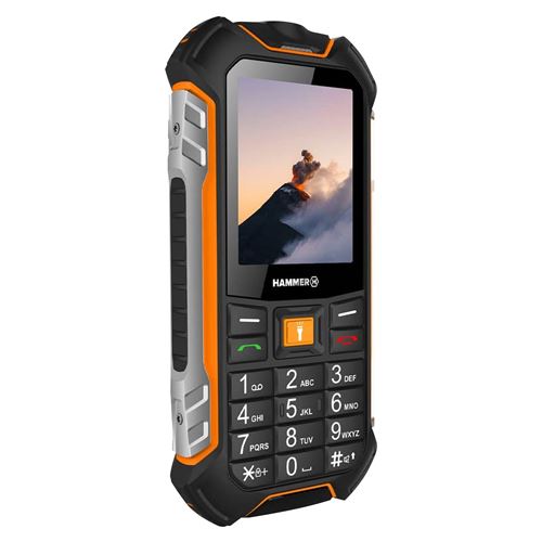 TelForceOne Myphone HAMMER Boost LTE - Téléphone de service - double SIM - RAM 64 Mo / Mémoire interne 256 Mo - microSD slot - Écran LCD - 240 x 320 pixels - rear camera 2 MP - noir/orange