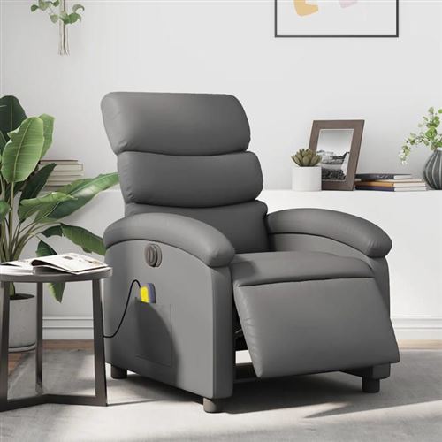 Non Communiqué Gris Vidaxl Fauteuil De Massage, Relaxation Électrique Similicuir