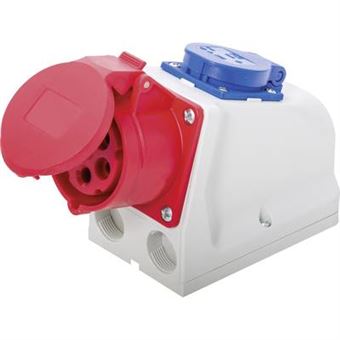 REV Prise Murale CEE REV, 400 V AC &amp; 230 V AC, 16 A, 5 pôles, 3P + N + PE, IP44, Multicolore
