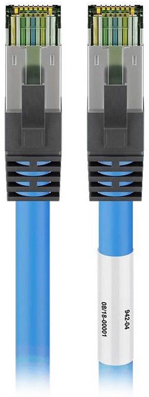 Non Communiqué Bleu Goobay Câble Rj45 Cat 8.1 S/Ftp 0.25 M (Bleu)