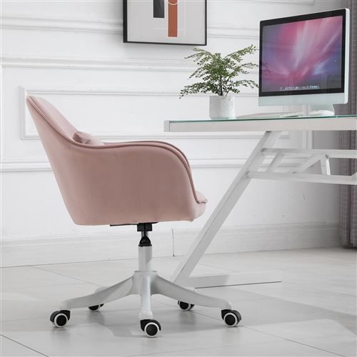 Chaise de bureau velours fauteuil bureau massant coussin lombaire