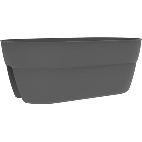 Non Communiqué Gris Anthracite Jardiniere Cavaliere Osaka 19,5 L - Eda - Pour Balcons Et Rambardes