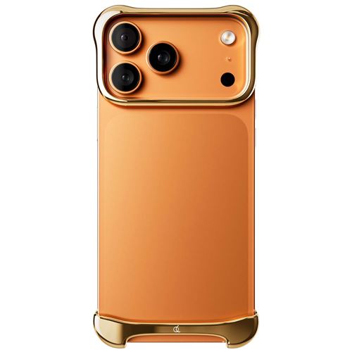Protection Design pour iPhone 17 Pro Max Coque Bumper en Aluminium Robuste Arc Pulse Dorée