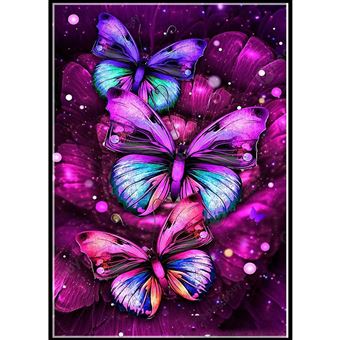Peinture Diamant FONGWAN 5D Kits de broderie fleurs et papillons pour adultes 12x16 pouces - 1
