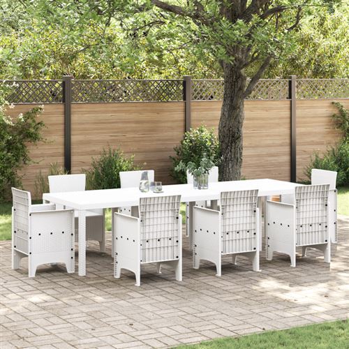 Tavolo Da Giardino Bianco 300 X 100 X 73 Cm Polyrattan - Vidaxl