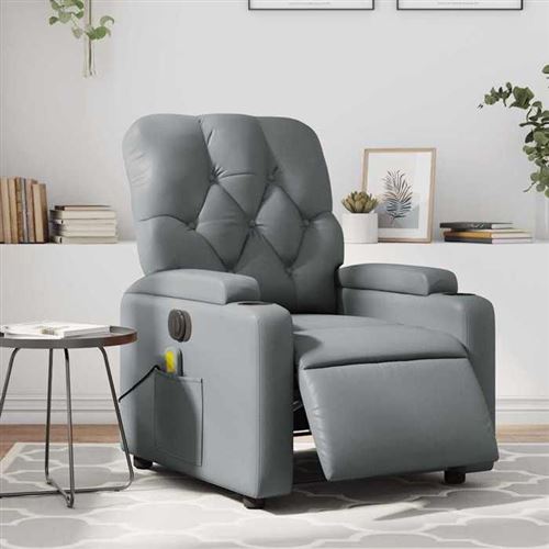 Non Communiqué Gris Vidaxl Fauteuil De Massage, Relaxation Électrique Similicuir