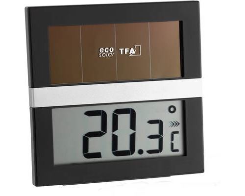 Thermomètre TFA Eco Solar noir
