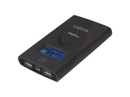 LogiLink PA0050B Batterie de secours USB pour Smartphone/Tablette LCD 6000 mAh 2 Ports Noir