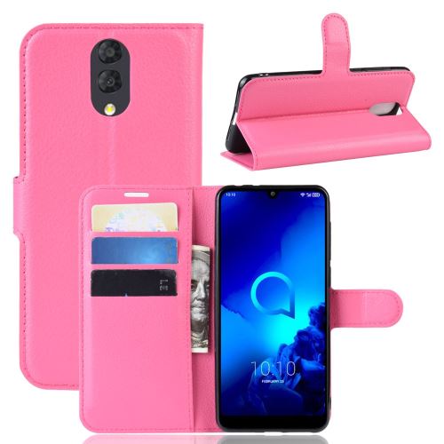 Etui en PU rose avec support pour votre Alcatel 3L (2019)