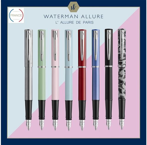 Stylo Plume Waterman Chrome Sous Blister + 6 Cartouches - Neuf