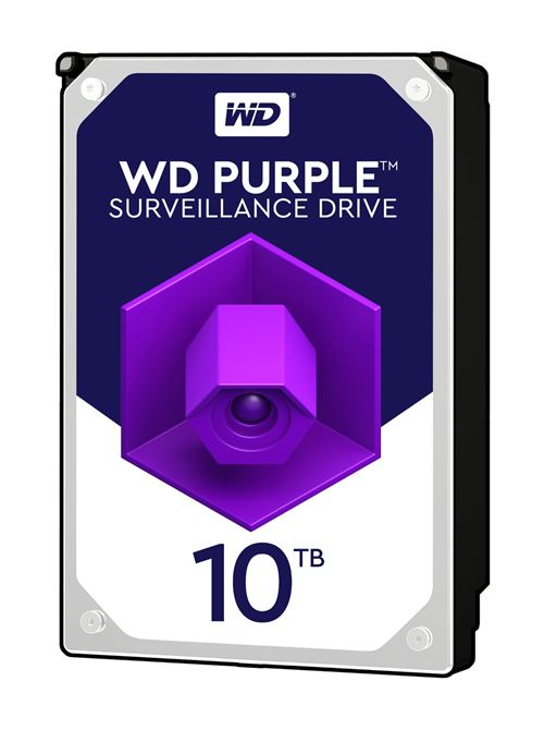 WD Purple Surveillance Hard Drive WD101PURZ - Vaste schijf - 10 TB - intern - 3.5 - SATA 6Gb/s - 7200 tpm -buffer: 256 MB