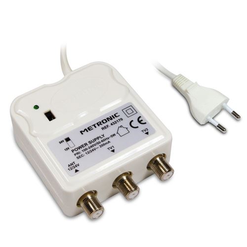 Alimentation 12/24V pour amplificateurs TV METRONIC 432170 Blanc
