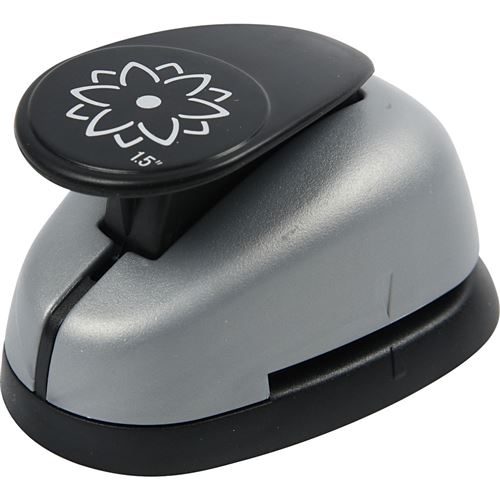 Creotime pop-up punch 38 mm fleur effet 3D gris/noir