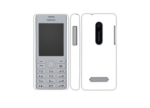 Coque rigide Blanche pour Nokia Asha 206 aspect mat toucher rubber gomme
