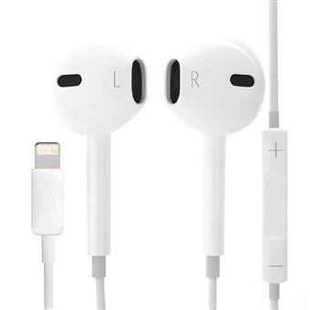 VSHOP® Lightning Écouteurs pour Apple iPhone 7, 7 Plus, 8, 8 Plus et X -  couleur blanc - Ecouteurs - Achat & prix