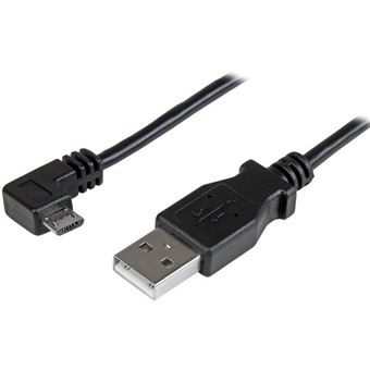 Câble USB A 2.0 coudé vers USB C coudé 2m tressé - Cablematic