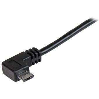 Adaptateur USB 3,0 vers USB-C Coudé avec Charge + Synchro - Noir