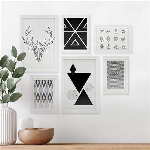 Mur de cadres Easy blanc, en r&eacute;sine recycl&eacute;e - marque fran&ccedil;aise