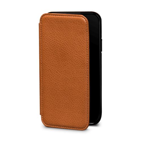 Etui pour iPhone Xs / iPhone X en cuir véritable porte-cartes marron Sena Cases