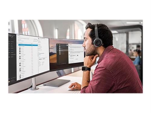 Cisco Headset 730 - Micro-Casque - Sur-Oreille - Bluetooth - Sans Fil - Suppresseur De Bruit Actif - Noir De Charbon - Avec Support De Chargement - Pour Cisco Dx70, Dx80; Ip Dect Phone 6825; Ip Phone 88Xx; Unified Wireless Ip Phone 8821