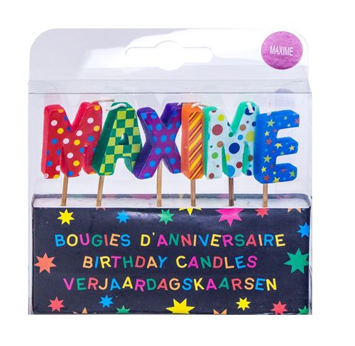 Bougies d'anniversaire prénom Maxime