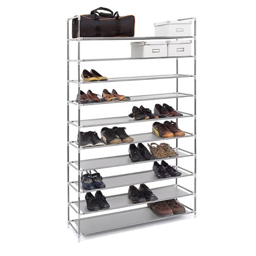 Étagère à chaussures - 50 paires de chaussures - Gris