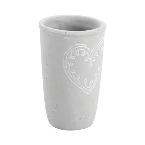 Aubry Gaspard - Vase en ciment motif coeur
